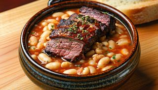 Fasole cu scarita afumată