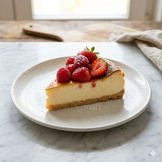 Tarta de queso al pistacho (porción)