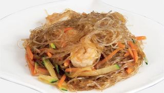 191.-Spaghetti soia con gamberi