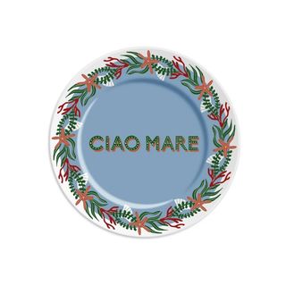 CIAO MARE - Piatto in porcellana con scritta 16 cm