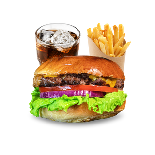 Menú hamburguesa de ternera a la brasa