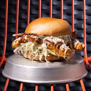 Crispy chicken caesar burger