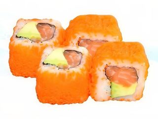 87.Uramaki De Salmón Con Aguacate Y Tobiko (8 Uds.)