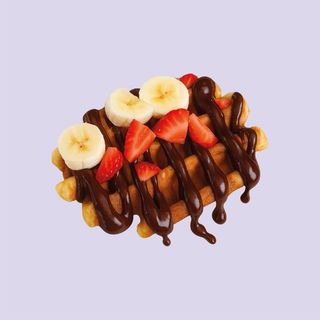 Gofre con chocolate y frutas