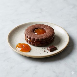 Biscotto al cioccolato con marmellata all'albicocca