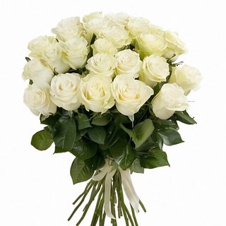 5 białych róż  ( długość 50-60 cm )