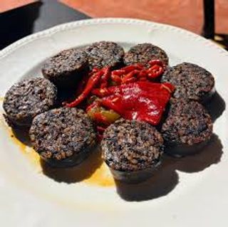 Morcilla con pimientos (ración)