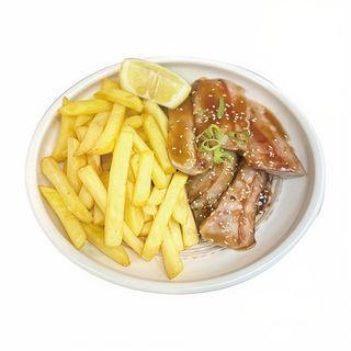 Teriyaki atún con patatas