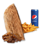 Rollo Kebab samo mięso (średnie), frytki, Pepsi 0.33l