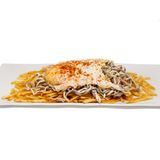 Nido De Patatas Paja Con Gulas Y Huevo