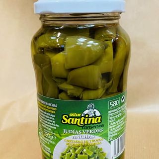 Bote De Cristal Judias Verdes