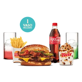 Menú Doble Cheese Bacon Xxl Verano Con Vaso Grande