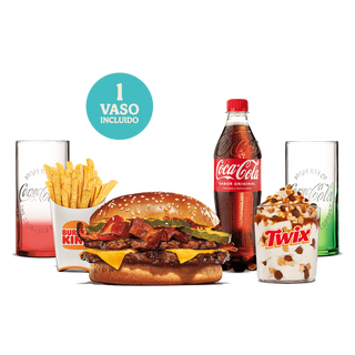 Menú Doble Cheese Bacon Xxl Verano Con Vaso Grande
