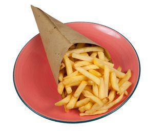 Patate fritte stick con ketchup e maionese