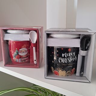 Cană ceai cu capac și linguriță 