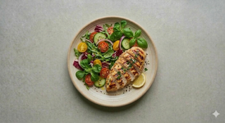 Petto di pollo con insalata mista