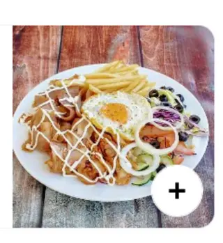 Menu Kebab de Frango Prato Com Ovo