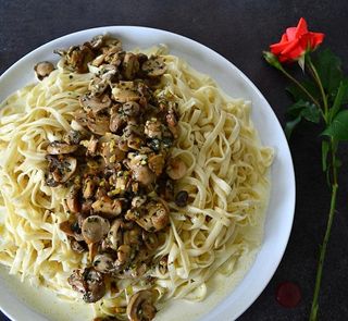 Pasta Truffe Champignon Stracciatella
