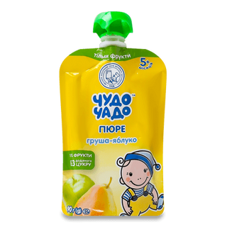 Пюре «Чудо-Чадо» з груш та яблук без цукру (90г)
