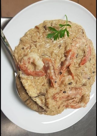 Risotto De Crema Y Gamba