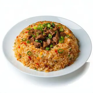 Arroz frito con ternera y curry