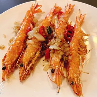 Gamberoni in salsa piccante