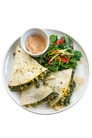 Quesadilla cu pui și spanac