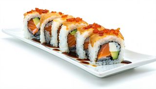 Uramaki tempura sake