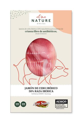 Jamón Alma Nature. Ibérico Cebo 50%, loncheado 80gr 