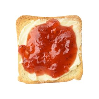Tostada con mantequilla y mermelada