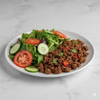 Plato De Ensalada + Carne Picada