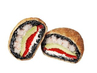 Black Hero burger z krewetkami