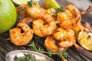 Spiedino di gamberoni alla piastra