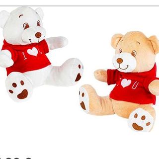 Oso Peluche Camiseta. Rojo/blanco 