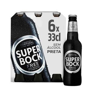 6x Cerveja Super Bock Free Preta 33cl (<0,5% Vol.)
