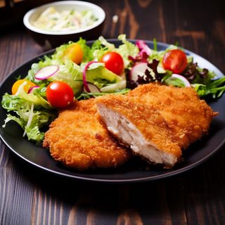 Cotoletta di pollo con patatine