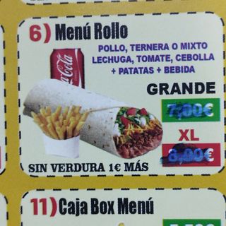 Menú Rollo (XL)