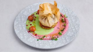 Pieczona sakwa z serem i figą