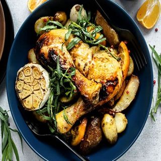 1/2 Pollo + Patata Al Caliu