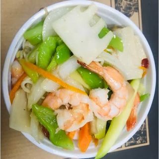 39. Gambas Con Verduras Variadas