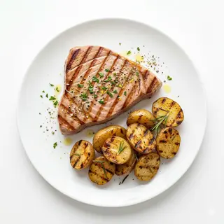 Atún A La Plancha Con Patatas A La Brasa