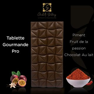 Tablette Pro "piment,  Fruit De La Passion" Chocolat Au Lait