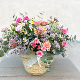 Capazo flores frescas