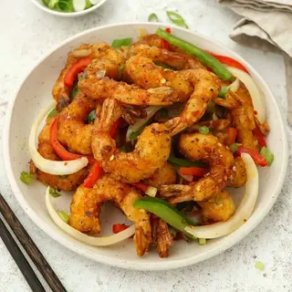 Gambas a la sal y pimiento