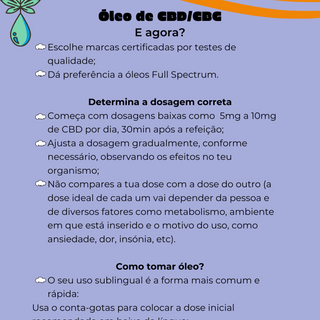 "Óleo de CBD/CBG. E agora?"