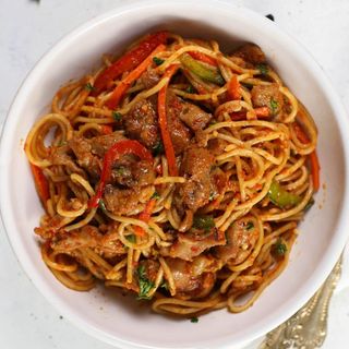 Spaghetti, Plantain and Turkey