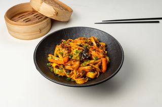 Noodles with Shrimp and Japanese Chili