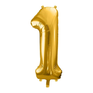 BALON FOLIOWY NA HEL - ZŁOTA CYFRA 86 CM