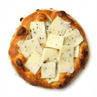 Pizza con mozzariso, pomodorini, mais, rucola e olive