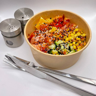 Poke with atlantic salmon